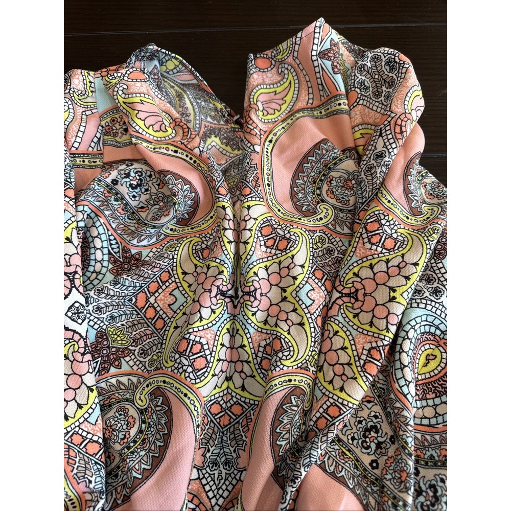 Bisou Bisou Paisley Boho Romper Size M,multicolor - Picture 8 of 8